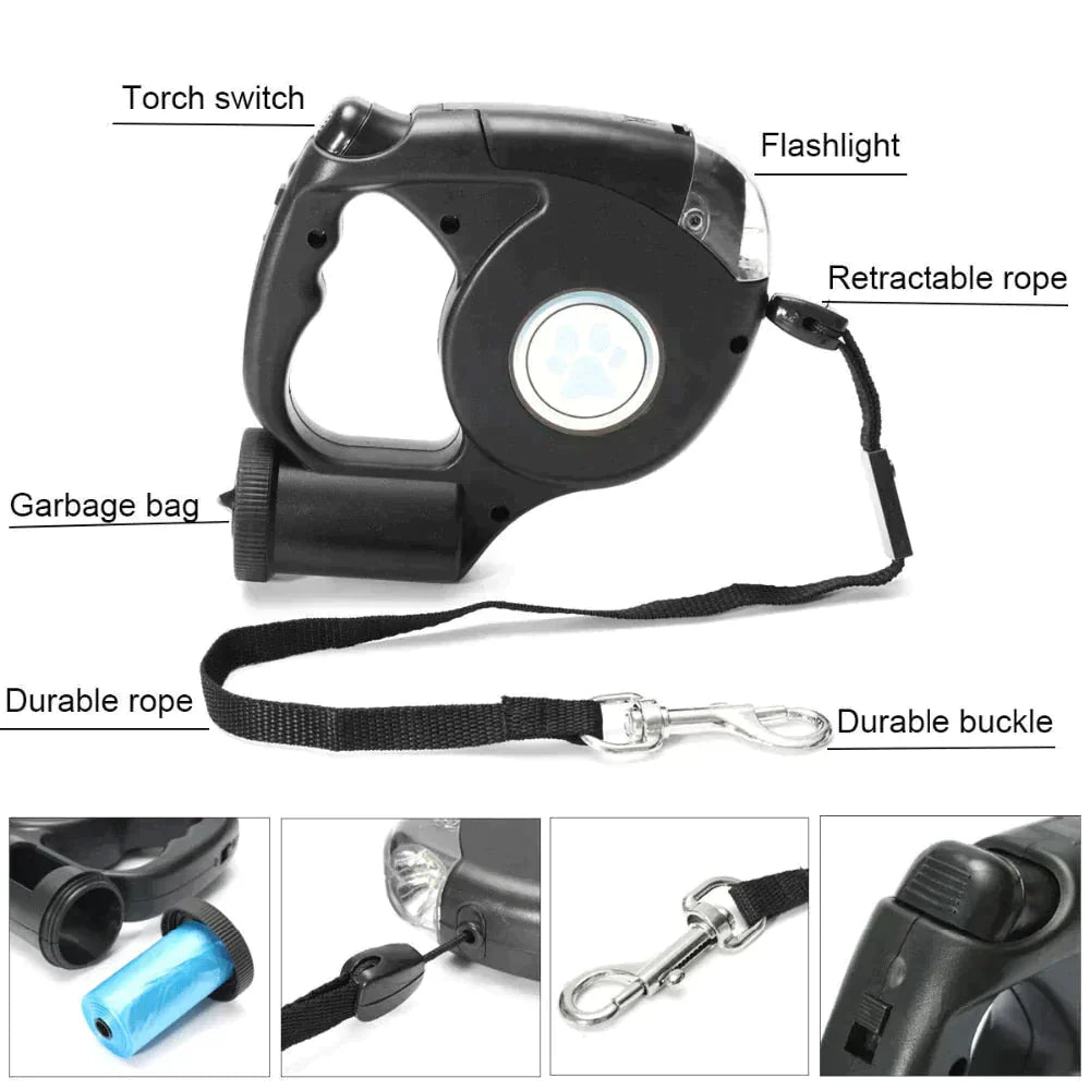 3-in-1 Retractable Dog Leash—walk